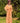 robe d'été légère et fluide col V coloris orange et jaune en soie