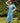robe longue en soie parfaite pour cet été fluide et légère coloris bleu turquoise taille unique jusqu'à 44