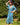 robe longue en soie parfaite pour cet été fluide et légère coloris bleu turquoise taille unique jusqu'à 44