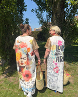 robe longue lurex dos imprimé Frida - grande taille