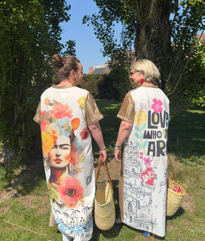 robe longue lurex dos imprimé Frida - grande taille