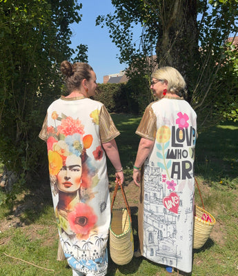 robe longue lurex dos imprimé Frida - grande taille