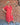 Robe longue corail Johanna Paris en voile de coton avec col V volanté, manches courtes et coupe fluide, taille unique du 36 au 46.