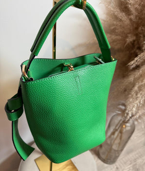 sac bourse en cuir, vert Gucci avec pochette intérieur amovible