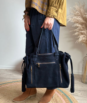 grand sac en cuir marine inspiration grande marque GD