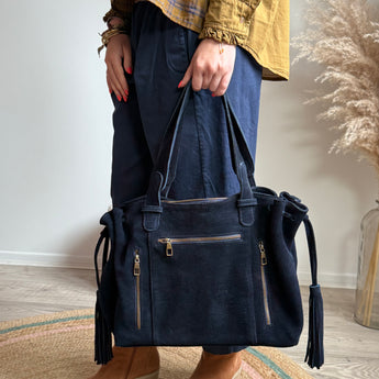 grand sac en cuir marine inspiration grande marque GD