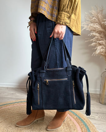 grand sac en cuir marine inspiration grande marque GD