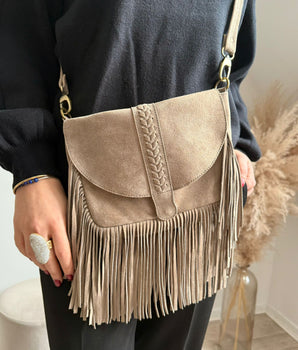 sac franges en cuir nubuck fabrication artisanale