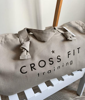 sac polochon gris beige cross fit training 