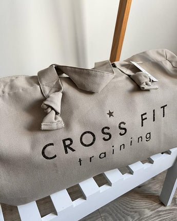 sac polochon gris beige cross fit training 