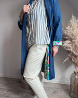 trench couleur jean pour femme kimono long