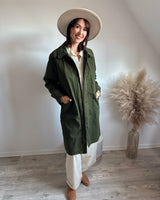 trench femme couleur kaki, coupe droite façon barbour johanna paris