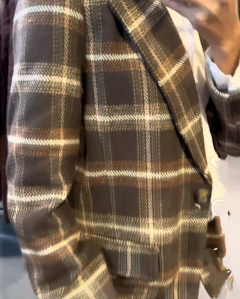 veste blazer à carreaux choco marque Johanna Paris