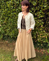 veste femme écrue bohème chic  avec incrustations ajourées marque The Corner
