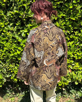 veste kimono Johanna Paris, imprimé animaux sauvages, zèbre, léopard, tigre pour une allure audacideuse
