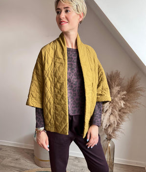 veste kimono moutarde matelassée Joanna Paris