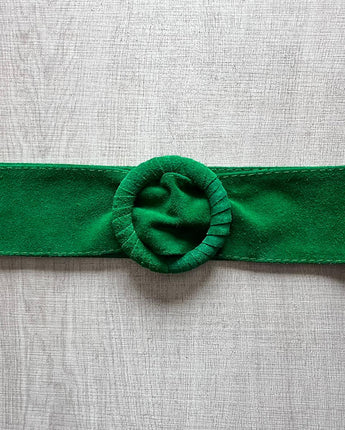 ceinture croute de cuir effet daim vert pour femme 